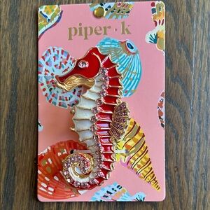 Piper K Red and White Seahorse Accessory